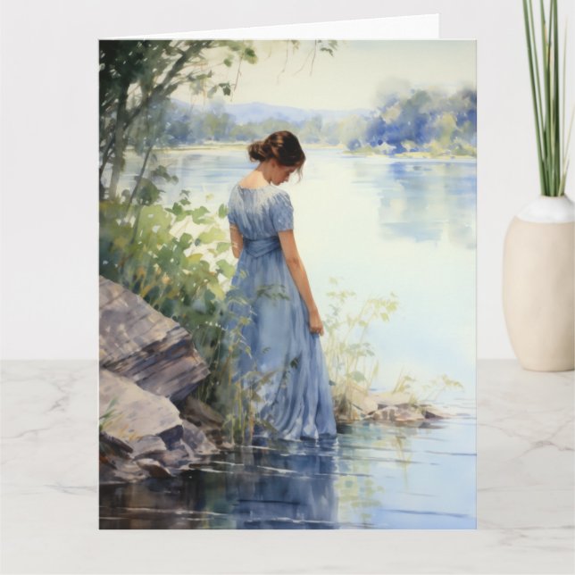 Pensamientos tranquilos por la tarjeta de agua (Anverso)