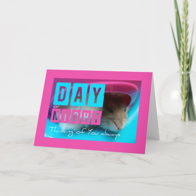 Pensando en la tarjeta de felicitación de hamster  (Anverso)