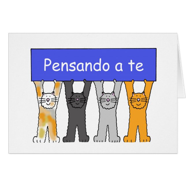 Pensando en ti en gatos Personalizados italianos (Anverso (Horizontal))