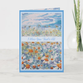 Pensando en ti enviando una tarjeta de grandes abr