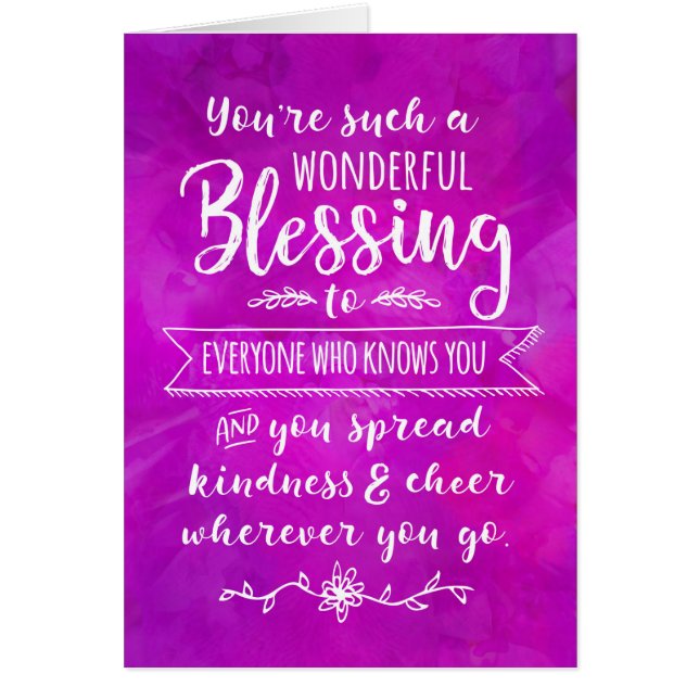 Pensando en ti, eres una bendición maravillosa (Frente)