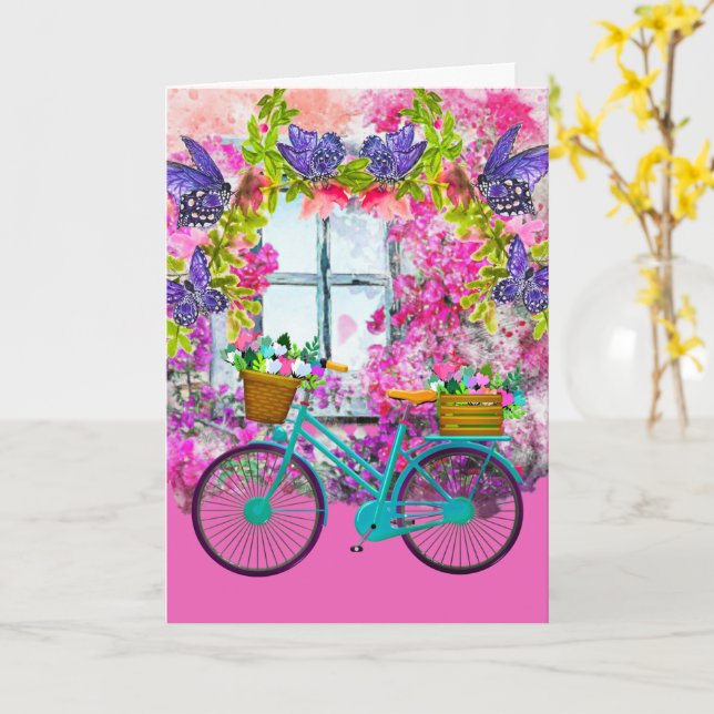 Pensando en ti hoy tarjeta de felicitación (flor amarilla)