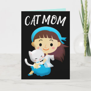 PENSANDO EN TI 'MAMÁ GATA' (CHICA Y GATA) TARJETA