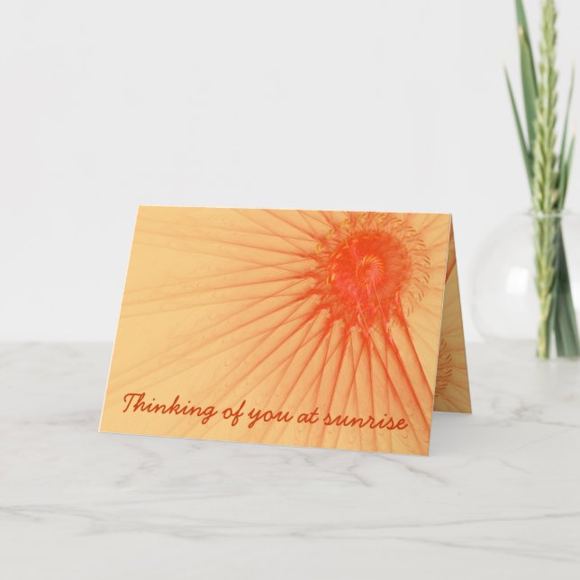 Pensando en ti Plantilla de rayos de sol naranjas (Anverso)