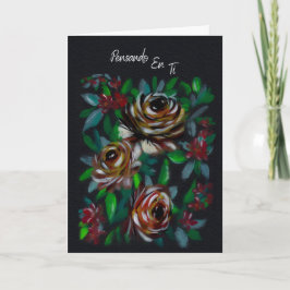Pensando en Ti Tarjeta de Condolencias Floral beco