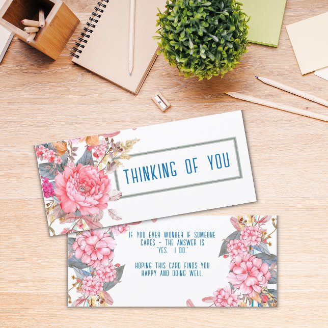 Pensando en ti tarjeta de felicitación de 4" x 9" (Subido por el creador)