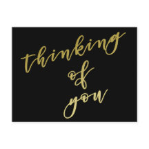 Pensando en ti | Tarjeta postal de Faux Gold