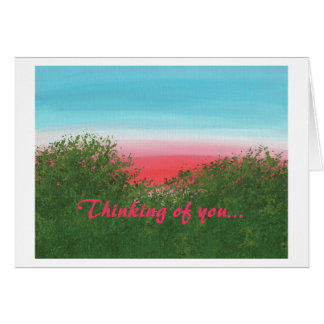Pensando en ti, tarjetas de felicitación Red Sunse