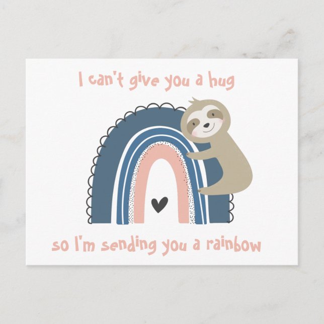 Pensando en tu tarjeta postal Rainbow Sloth (Anverso)
