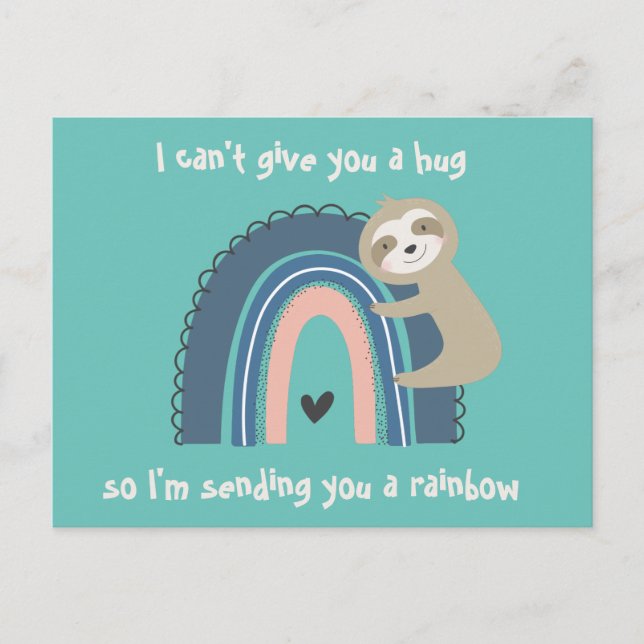 Pensando en tu tarjeta postal Rainbow Sloth (Anverso)