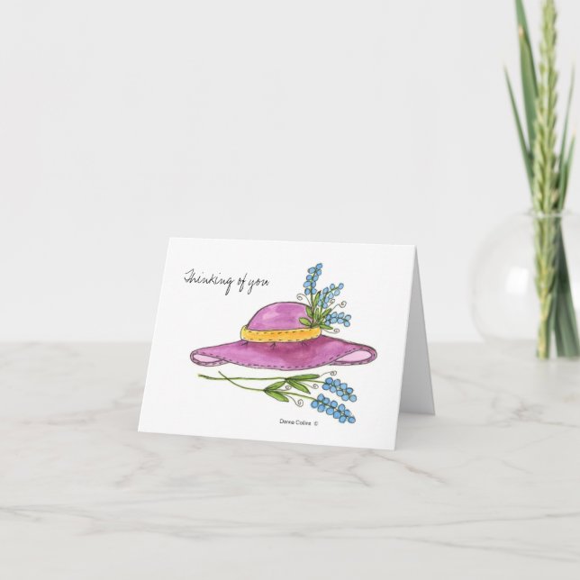 Pensando en usted*Tarjeta de nota en blanco Gorra  (Anverso)