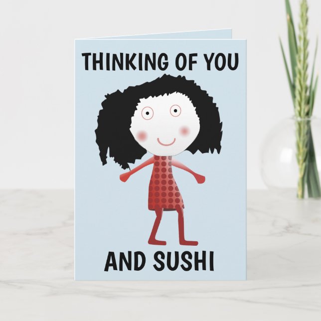 PENSANDO EN USTEDES Y SUSHI GRANDES TARJETAS (Anverso)