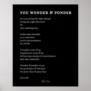 Pensar en el amor propio poema poster arte mural
