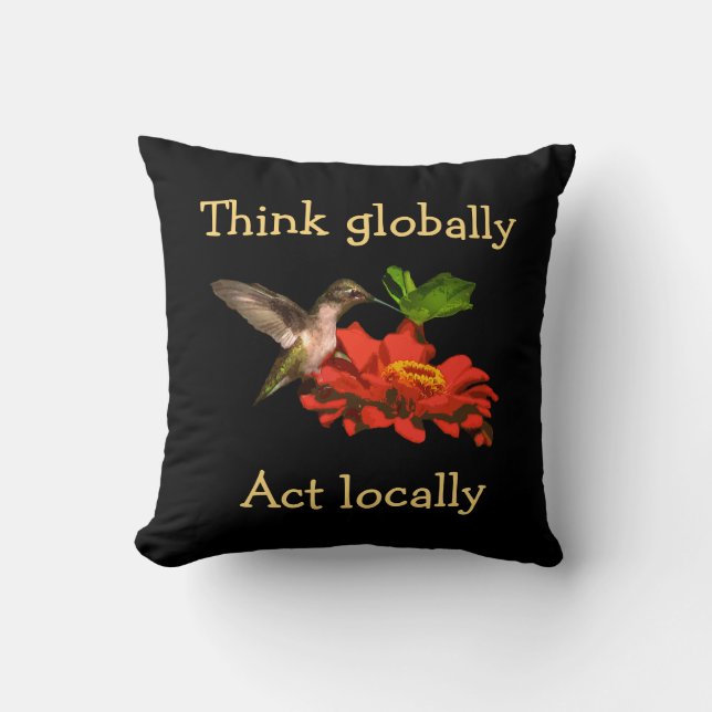 Pensar en la almohada de colibrí local de actos gl (Anverso)