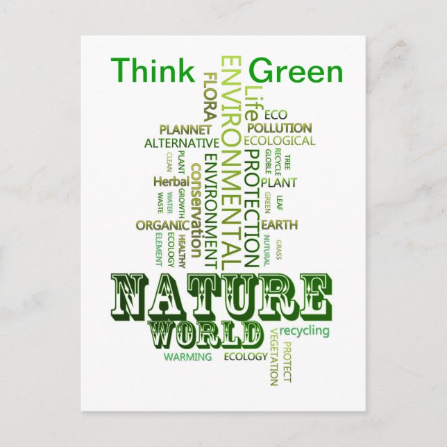 Pensar en la postal ambiental verde (Anverso)