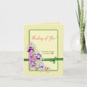 Pensar en ti - Flores de jardín - Tarjeta de nota