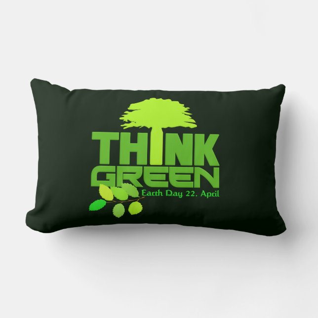 PENSAR EN VERDE (Día de la Tierra) lanzar almohada (Anverso)