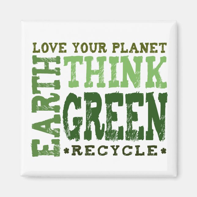 PENSAR VERDE - imán cuadrado (Frente)