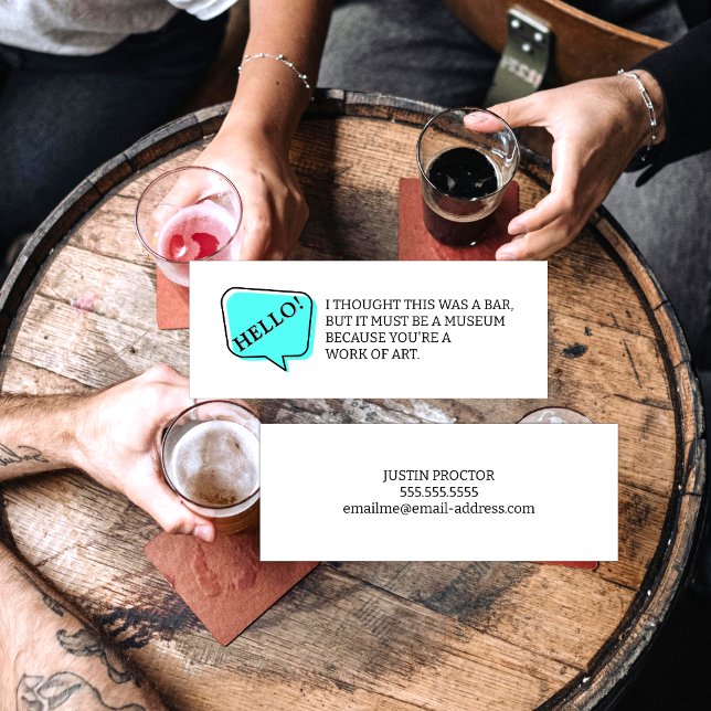 Pensé Que Esta Era Una Tarjeta De Llamada Divertid (Hello! single and dating calling card.)