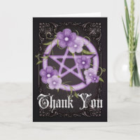 Pentagram 4 Wicca Gracias Tarjeta De Saludo