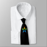 pentagram arco iris doble 1 negro - corbata<br><div class="desc">geometrias,  pentagram,  pentastar,  pitagoras</div>