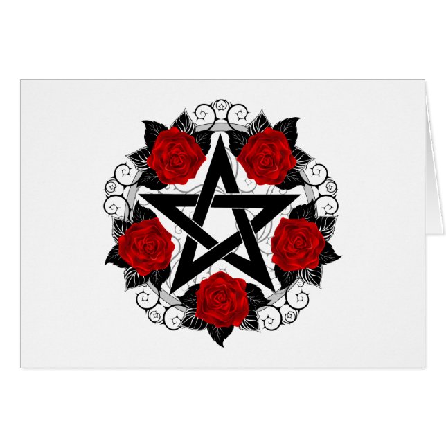 Pentagram con rosas rojas (Anverso (Horizontal))