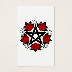Pentagram con rosas rojas