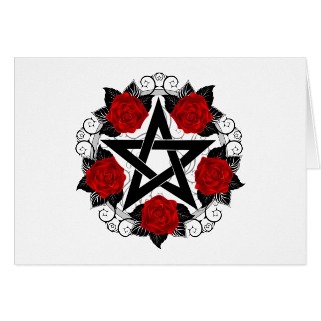 Pentagram con rosas rojas (Anverso (Horizontal))