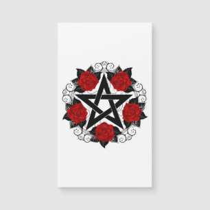 Pentagram con rosas rojas