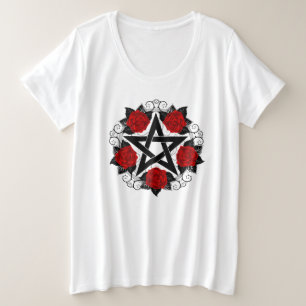 Pentagram con rosas rojas