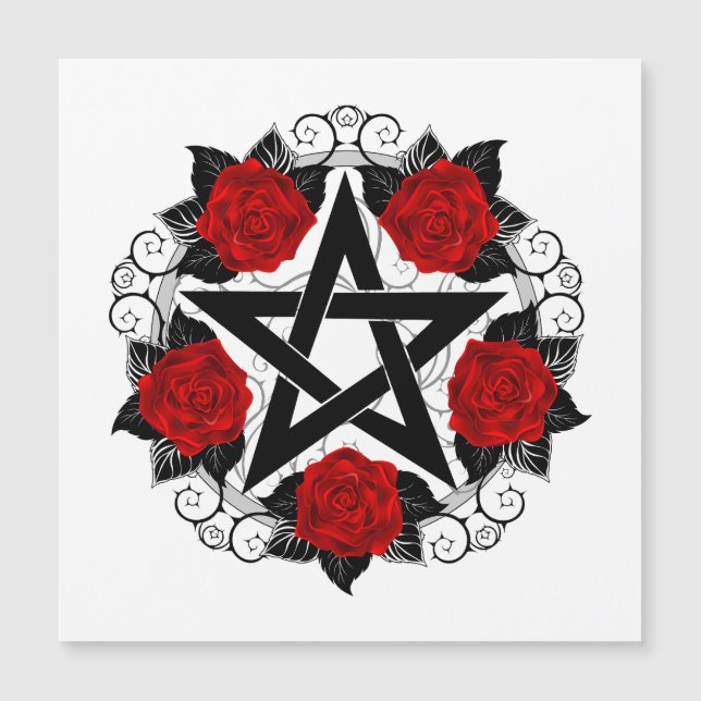 Pentagram con rosas rojas (Anverso)
