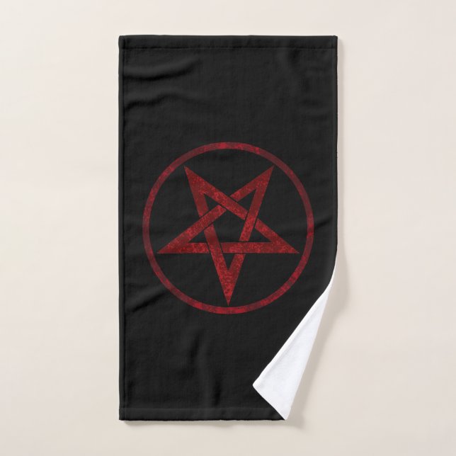 Pentagram del diablo Rojo (Toalla de mano)