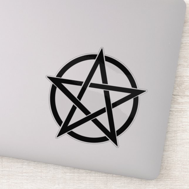 Pentalfa de Wicca Gótica Vinilo Elegante Pegatina (Detalle)