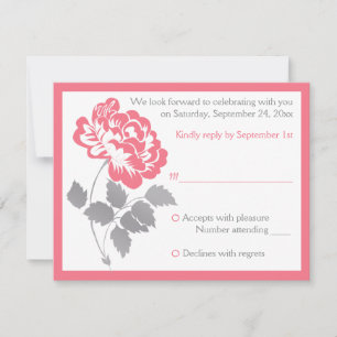 Peón rosa de coral con tarjeta de respuesta gris