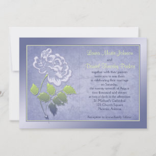 Peonia de lavanda ahumada con invitación a la boda