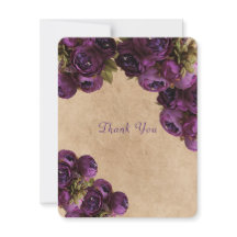 Peonía Púrpura, Papel Rústico, Agradecimiento de B