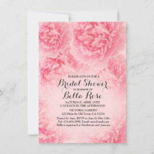 Peonía rosa Brigada Invitación a ducha peony1
