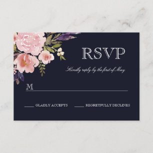 Peonías acuarela floral rosa marino RSVP