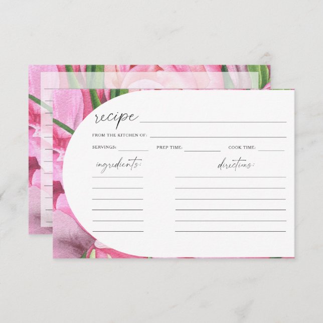 peonías acuáticas - receta de ducha de novia (Anverso / Reverso)