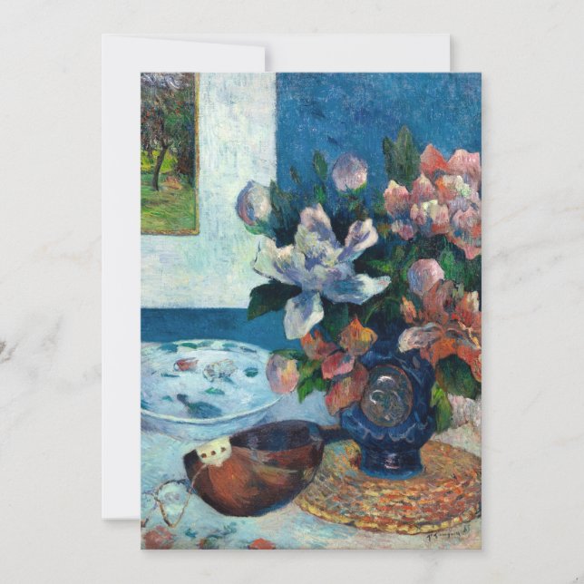 Peonías chinas y mandolina | Paul Gauguin (Anverso)