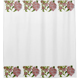 Peonías en ciernes en cortina de ducha