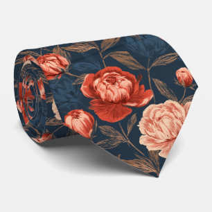 Peonías Floral Esposo Corbata Única Boda