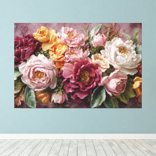 Peonías Rojas, Rosadas y Blancas – Arte de Pared A