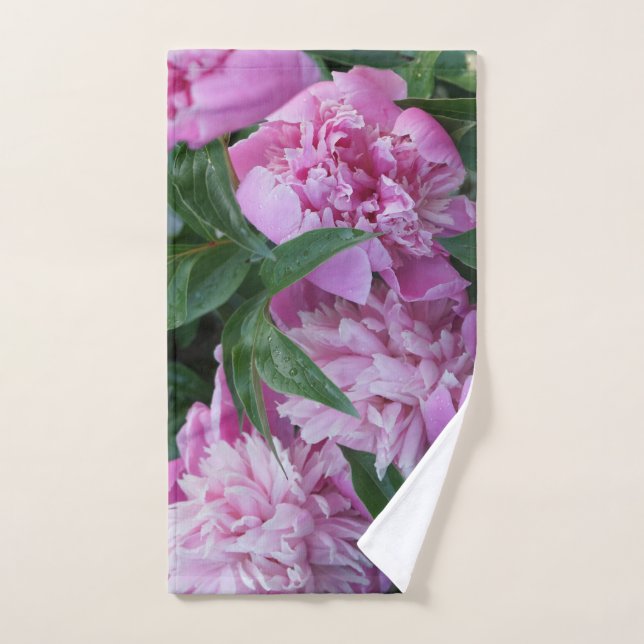 Peonías rosadas (Toalla de mano)