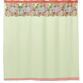 Peonías surtidas en una cortina de ducha