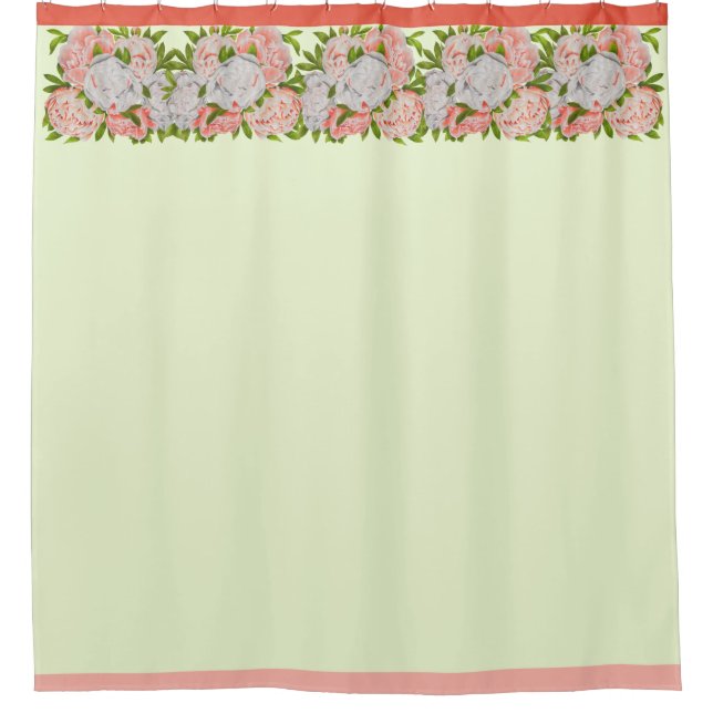 Peonías surtidas en una cortina de ducha (Anverso)