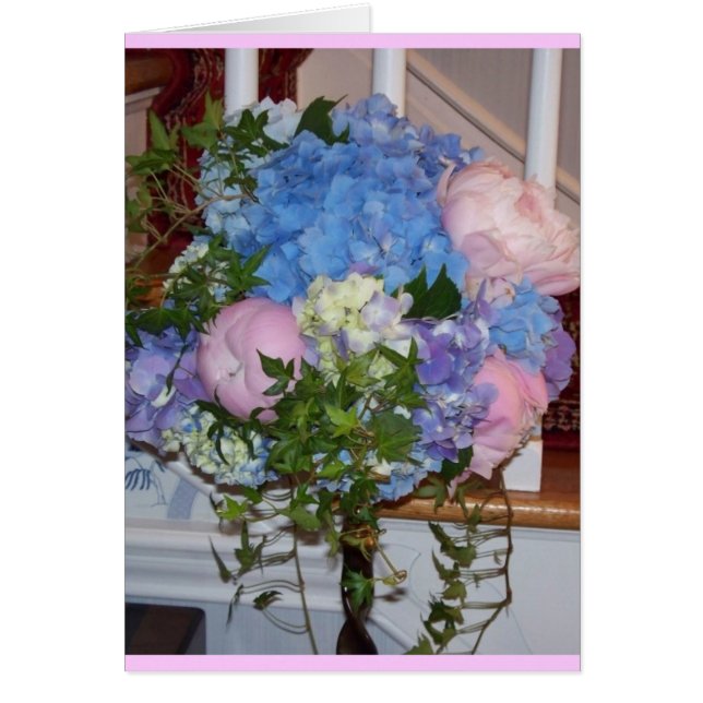Peonies azules del rosa del Hydrangea (Frente)