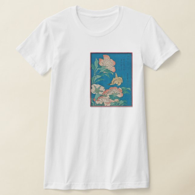 Peonies & Canary por camiseta de Hokusai (Distribución)