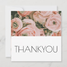 PEONIES FLORAL GRACIAS TARJETA PLANA