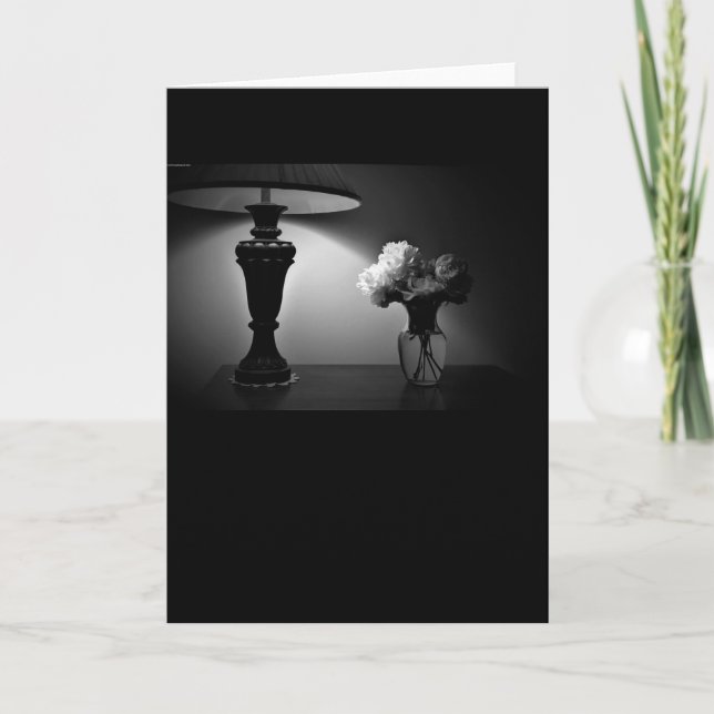 Peonies - noir, tarjeta (Anverso)